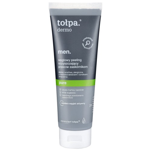 TOŁPA Dermo Men Peeling oczyszczający węglowy Pure przeciw zaskórnikom 100 ml