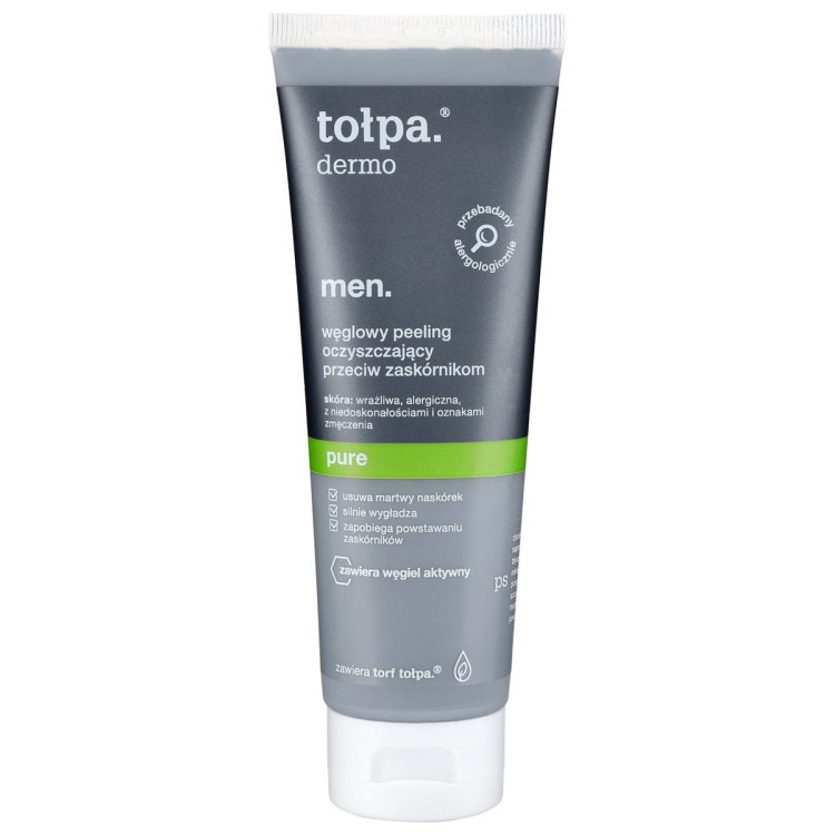 TOŁPA Dermo Men Peeling oczyszczający węglowy Pure przeciw zaskórnikom 100 ml