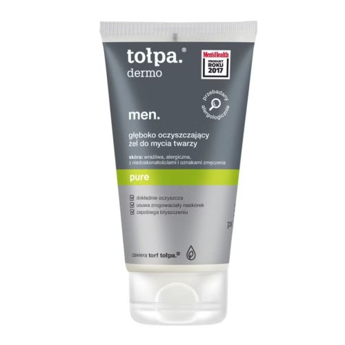 cosmen.pl TOŁPA Dermo Men Żel do mycia twarzy głęboko oczyszczający Pure 150 ml.jpg